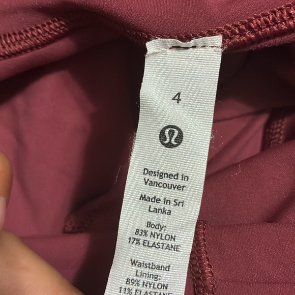 lululemon Fast and Free High-Rise Brushed Tight 28" Nulux Mulled Wine Size 4 - Picture 5 of 13
